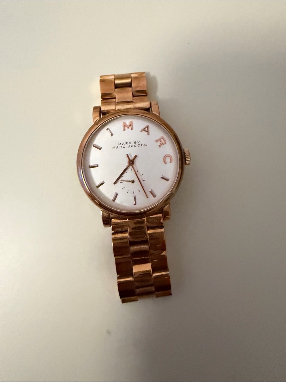 Marc Jacobs Rose Gold-Tone Women's Bracelet Watch with White Dial